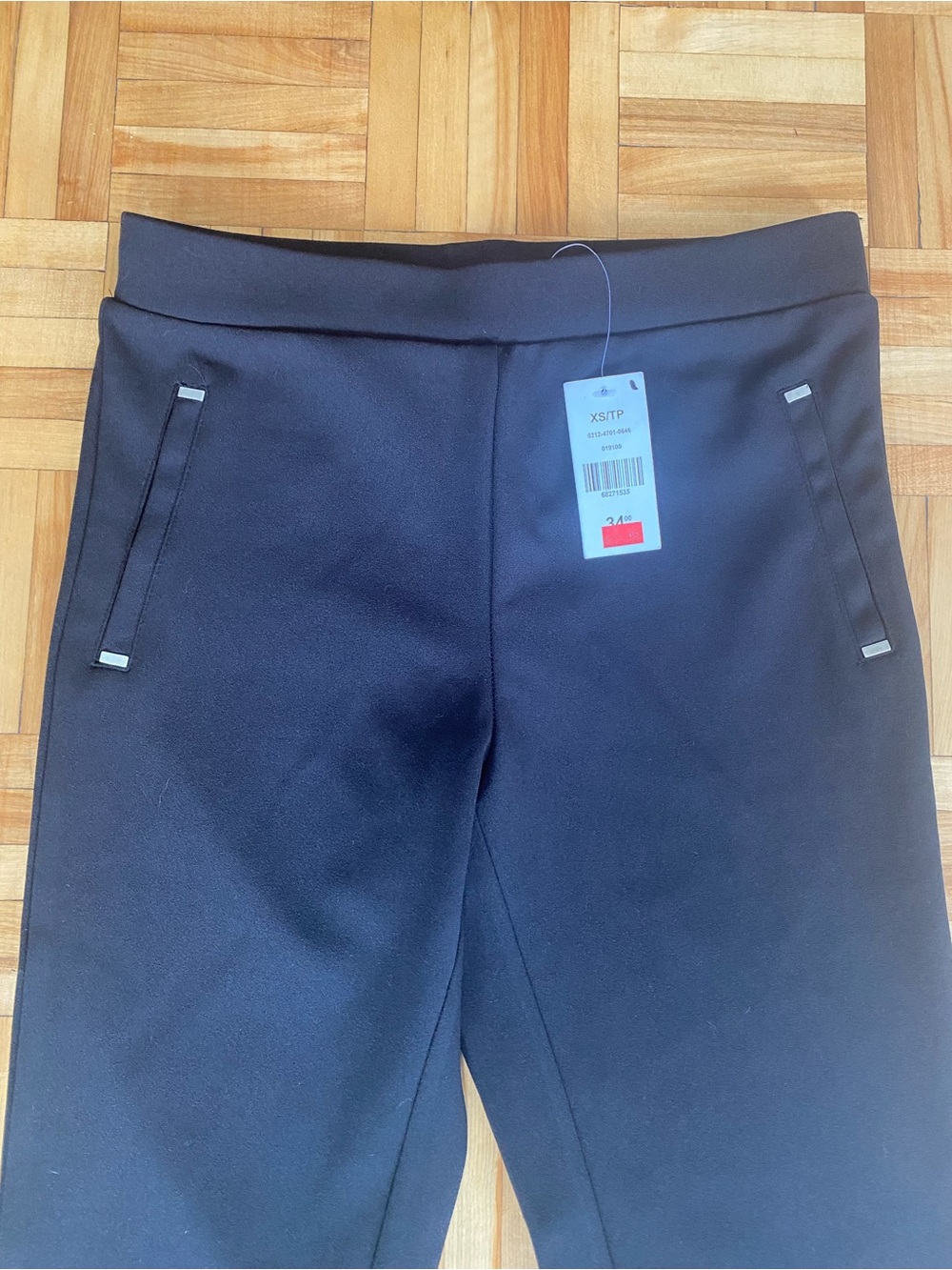 Suzy Shier Black Men's Stretch Dress Pants with Trimmed Pockets